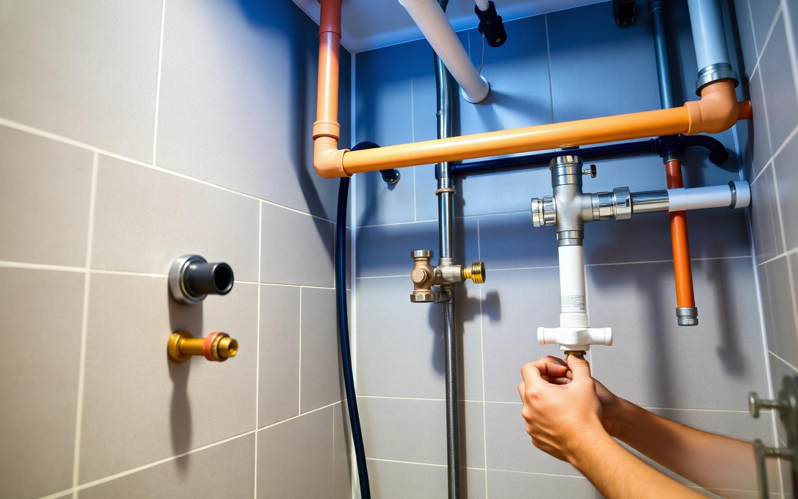 Nuovo impianto idraulico con tubazioni multistrato in un bagno